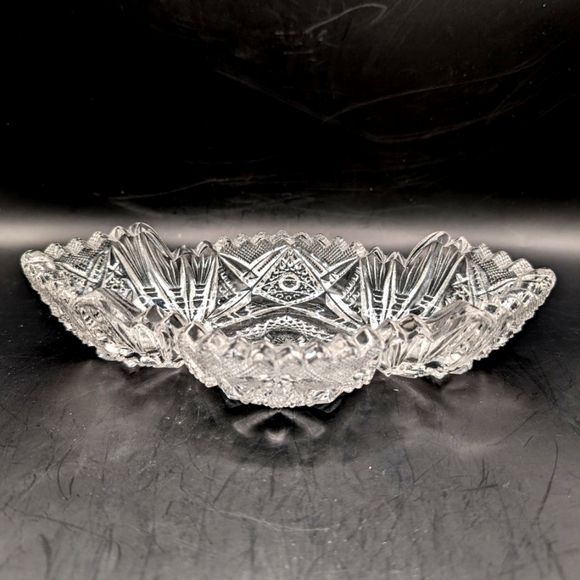 Vintage EAPG Imperial Glass Nucut Pattern #564 Oblong Pressed Glass Relish Dish - Picture 14 of 14